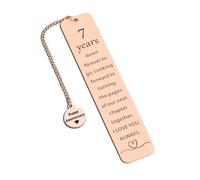 7 Year Anniversary Copper Gifts for Him/Her, 7th Wedding Anniversary for Wife Husband - Copper Anniversary Bookmark for Women Men Couple