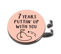 7 Year Anniversay Copper Gifts for Him Her Copper Anniversary Day Gift for Husband 7th Wedding Anniversarry Gift for Couple Golf Accessories for Men Boyfriend White Elephant Golf Ball Marker Hat Clip