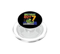 7 Year Old Birthday Boy Music DJ T-Rex Dinosaur Theme Party PopSockets PopGrip for MagSafe