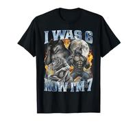 7 Year Old Birthday I was 6 Now I'm 7 67 Funny Wolf Alpha T-Shirt