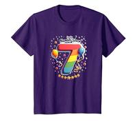 7 Year Old Birthday Lucky Number Seven Celebration T-Shirt, Youth, Purple, 3T
