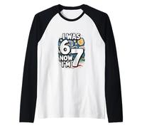 7 Year Old Birthday was 6 Now I'm 7 Kids Van Gogh Raglan Baseball Tee