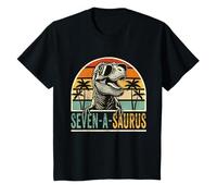 7 Year Old Dinosaur Birthday 7th T Rex Dino Seven A Saurus T-Shirt