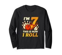 7 Year Old This Is How I Roll Bowling Birthday Long Sleeve T-Shirt