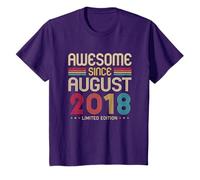 7 Years Old Awesome Since August 2018 Legend 7th Birthday T-Shirt