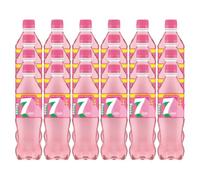 7 ZERO SUGAR Pink Lemonade Flavoured Fizzy Soft Drink Lemon, Lime, and Raspberry Flavour with Sweetners Carbonated Soda 500ml Bottles Low in Calories and No Caffeine Recyclable (Pack of 24)