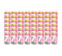7 ZERO SUGAR Pink Lemonade Flavoured Fizzy Soft Drink Lemon, Lime, and Raspberry Flavour with Sweetners Carbonated Soda 330ml Cans Low in Calories and No Caffeine Recyclable (Pack of 48)