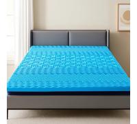 7 Zone Mattress Topper Memory Foam - Orthopedic Bed Mattress for Better Sleep, Back Pain | Breathable Pressure Relief Enhancer Pad (Blue - 4CM Thick, King)