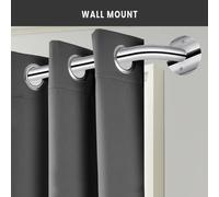 (70-120 cm (28" - 48" In), Chrome) Blackout Extendable Metal Curtain Pole 28mm Room Darkening Rod Brackets Hooks and Fittings