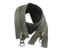 70-120cm Metal Zipper Double Slider Open End Two Way Zip for Coat Jacket Tent Repair Kits DIY Clothes Sewing Accessories 296 (Color : Green, Size : 90CM_8#)
