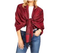 70-30Pash Sakkas Soft Pashmina Feel Varied Paisley Design Shawl/Wrap/Stole - Red/Black paisley