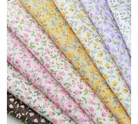 70 × 50cm Pre-Cut Premium 100% Cotton Tiny Floral Fabric, Doll Clothes Fabric, Small Print, Perfect for Mini Sewing Craft Projects, Pre-Cut to 27 × 19 inches