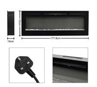 70/80 Inch Wall Mounted/Insert Electric Fireplace with 9 Colours Settings