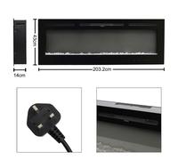 70/80 Inch Wall Mounted/Insert Electric Fireplace with 9 Colours Settings