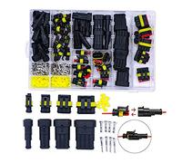 70 8pcs 1-6 Pins Hidden Waterproof Connectors 43 Sets Car Marine Seal Electrical Wire Connector Plug Truck Harness 30 0V 12A Kit(408pcs)