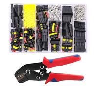 70 8pcs 1-6 Pins Hidden Waterproof Connectors 43 Sets Car Marine Seal Electrical Wire Connector Plug Truck Harness 30 0V 12A Kit(1004pcs and pliers)
