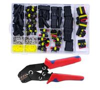 70 8pcs 1-6 Pins Hidden Waterproof Connectors 43 Sets Car Marine Seal Electrical Wire Connector Plug Truck Harness 30 0V 12A Kit(408pcs and pliers)