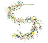 70.9 Inch Easter Egg Garland, Artificial PP Foam Garland With Multi-Color Eggs, Bendable Spring Wreath For Front Door Mantle Wall Window, Reusable Indoor Outdoor Decor For Holiday Party