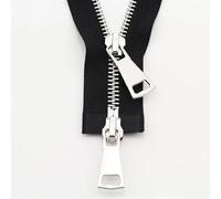 70/90cm Jacket Metal Zipper Double Slider Two-Way Zip DIY Clothing Garment Zipper Replacement Handmade Supplies 674 (Color : Black, Size : 90cm)