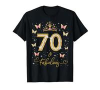 70 and Fabulous 70 Years Old Women 70th Birthday Queen T-Shirt, Men, Black, 5X-Large