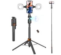 70" Auto Face Tracking Phone Tripod 360 Rotation,No App Required，Phone Tripod for w/Fill Light and Remote Control, Smart Shooting Stand for Vlog/TIK Tok Live Streaming YouTube Video Record