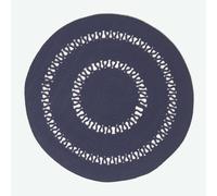 (70 cm Round, Navy) Crochet Braided Rug Round
