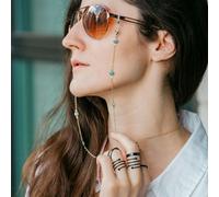 70 cm Turkish Evil Eye Protection Summer Reading Eyeglass Detachable Lanyard The Colourful Aura Gold One Size