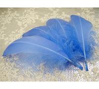 70 Colours Loose Goose Feathers for Millinery Hat Trimming Fascinators Craft Decorating Lamp Shades Costume Trim (Periwinkle #71, 10 Pieces)