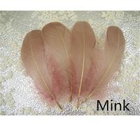 70 Colours Loose Goose Feathers for Millinery Hat Trimming Fascinators Craft Decorating Lamp Shades Costume Trim (Mink #73, 10 Pieces)