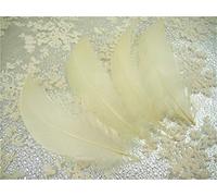 70 Colours Loose Goose Feathers for Millinery Hat Trimming Fascinators Craft Decorating Lamp Shades Costume Trim (Cream #03, 10 Pieces)