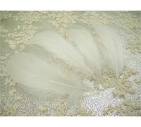 70 Colours Loose Goose Feathers for Millinery Hat Trimming Fascinators Craft Decorating Lamp Shades Costume Trim (Ivory #04, 10 Pieces)