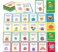 70 Conversation Cards, 4 Category Mindful Talk for Students, Authentic & Meaningful Question Cards for Parents, Kids, Classroom Activity & Road Trip - Improve Expression, Communication, Social Skill