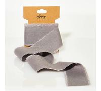 70% Cotton & 30% Polyester Frayed Edge Ribbon Dark Grey 40mm x 3m