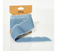 70% Cotton & 30% Polyester Frayed Edge Ribbon Denim 40mm x 3m