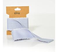 70% Cotton & 30% Polyester Frayed Edge Ribbon Dusty Blue 40mm x 3m
