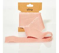 70% Cotton & 30% Polyester Frayed Edge Ribbon Dusty Pink 40mm x 3m