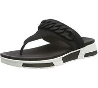 £70 FITFLOP SIZE 6.5 40 HEDA CHAIN BLACK WHITE CUSHION SANDALS FLIP FLOPS BNWB