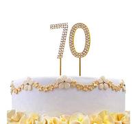 70 Gold Diamond Sparkley Cake Topper Age Year For Mans Womens Birthday Anniversary Party Decorations