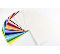 70 Handmade Mulberry Paper A4 Sheets Multi-Color Collection Decorative Craft Ideal for Wedding Invitations, Calligraphy, Drawing & Light Watercolor. (+20 White deckled)