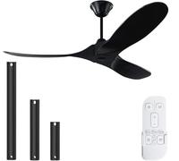 70 Inch Outdoor Ceiling Fans for Patios Waterproof, Black Ceiling Fan No Lights, Damp Rated 3 Blade Large Airflow Indoor Outdoor Large Ceiling Fan for Exterior House Porch Gazebo