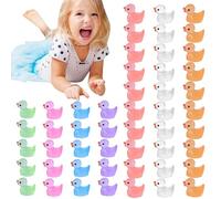 70 Mini Glow in the Dark Resin Ducks | Luminous Colorful Duck Figures for Garden Cake Decoration DIY Crafts Party Favors