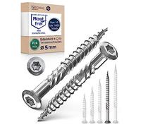 70 mm long stainless steel terrace screw, TORX cutting groove, lens head and shaft ribs, made of V2A, 5 mm thick 70 mm, screw length, 10 pieces, 46 mm, part thread, wood screw, terrace screw, 5x70 mm