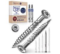 70 mm Long Stainless Steel Terrace Screw, TORX Cutting Groove, Lens Head and Shaft Ribs, Made of V4A, 5 mm Thick 70 mm, Screw Length: 500 Pieces, 46 mm, Part Thread, Wood Screw, Terrace Screw 5x70 mm
