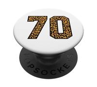 70 Number Leopard Seventy Team Sports Varsity Matching PopSockets Adhesive PopGrip