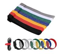 70 PCS Cable Ties Reusable, 150x10 mm, Black Hook and Loop Nylon Cable Tidy, Ideal for Headphones, Phones, Electronics Under Desk Cable Management Straps-(Multicolored)