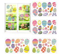 70 PCS Easter Window Stickers, Double Sided Easter Window Clings, Static Cling Easters Egg Decorations for Spring Windows Stickers Decoration, Home Party Kids(4 Sheets)