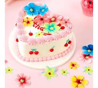 70 Pcs Edible Flowers Cake Decorations Flowers Wafer Paper Flower Cake Decorations Flowers Cupcake for Cake Decorating Hawaiian Flowers Rice Paper Flower Food Decoration for Wedding