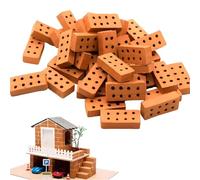 70 Pcs Mini Bricks, 8 Hole Building Bricks, Clay Fake Brick, Sim Micro Brick, Small World Toys, for Micro Landscape Accessories, DIY Dollhouse Garden Ornament Home Decor