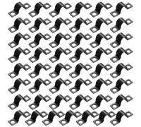 70 Pcs Pipe Strap Clamps, 10mm/0.394 Inch Conduit Clampss, U Brackets Metal, Heavy Duty Pipe Clamps with 2 Holes, U Shape Cable Clampss, for Pipe Tube Hose Wire Cord Fixings