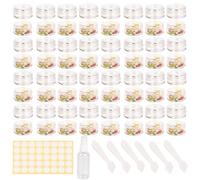 70 pcs sample pots,sample pots for cosmetics,5ml small pot with lids,mini empty cream containers empty,clear plastic lip balm jars,tiny travel up storage pot,for travel face cream, cosmetics